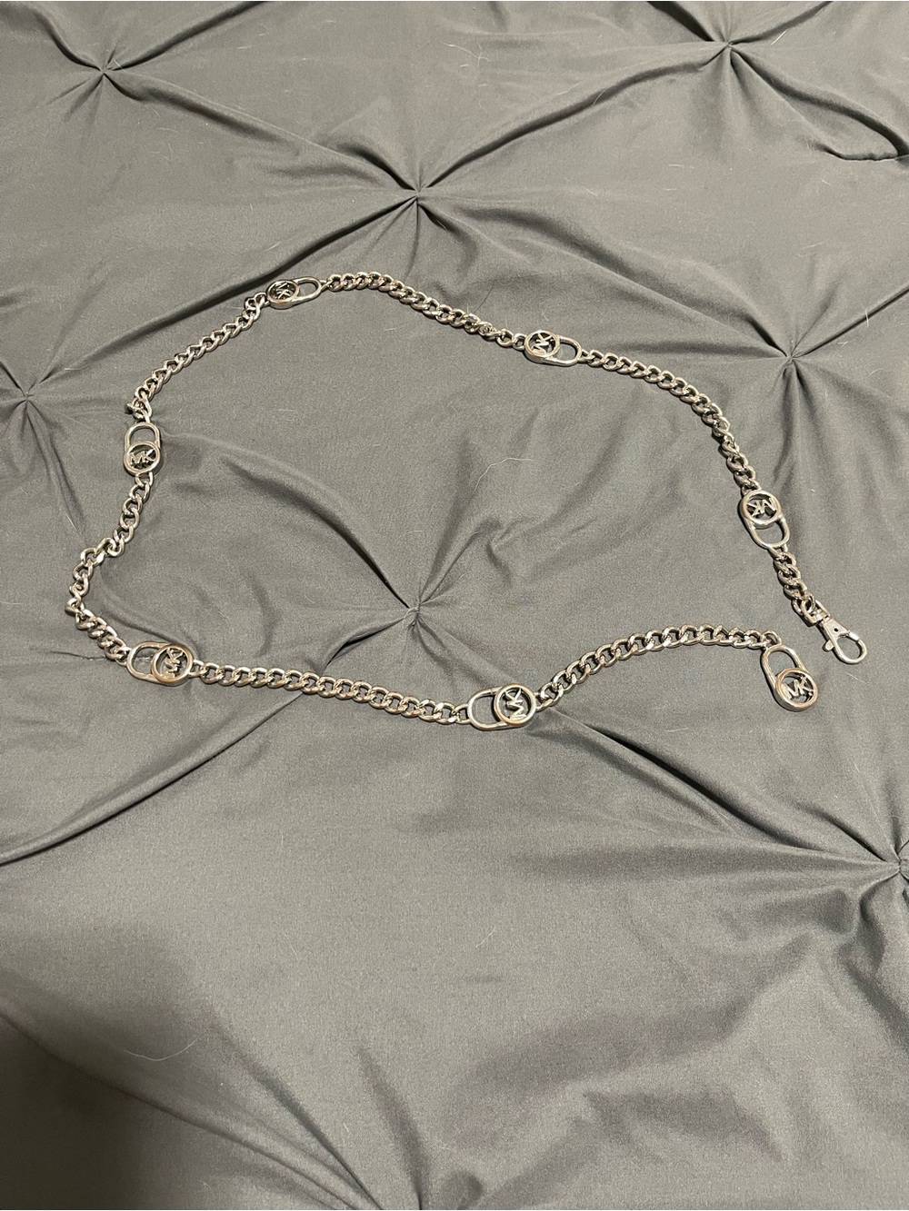 Michael Kors Silver Chain Link Women's Waist Belt with Circular Accents